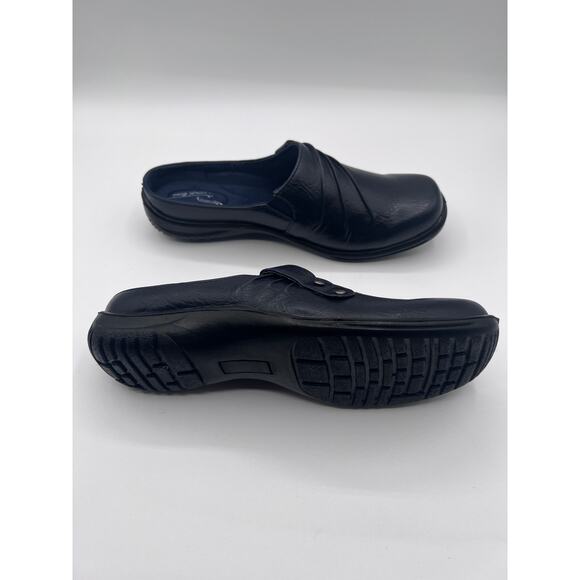 EASY STREET CASUAL 'HOLLY' COMFORT CLOGS MULE NAVY WOMENS 9N NARROW NEW - Picture 9 of 12